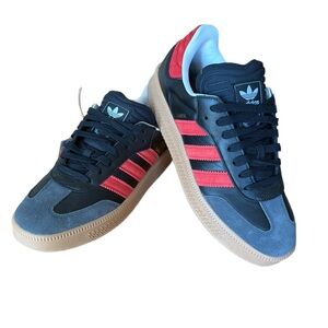 adidas Samba Sneakers in Black, Blue & Red